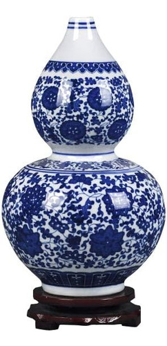 Jingdezhen Jarron Pequeño Porcelana Azul Y Blanco Botella He