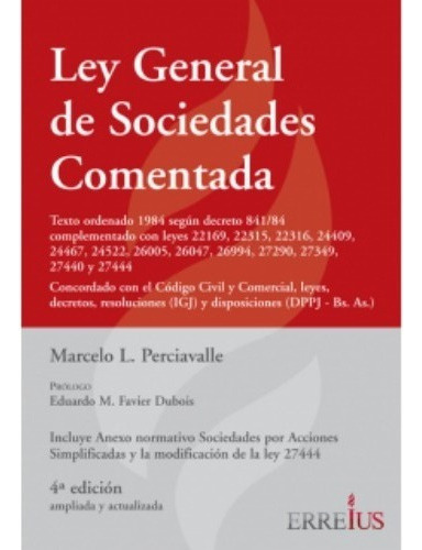 Ley General De Sociedades Comentada  For - Libros Del Mundo