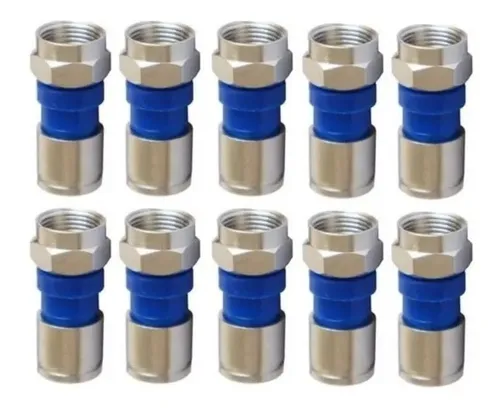Kit 20 Conector Rg6 + 01 Divisor De Sinal 4x1 Alta Baixa