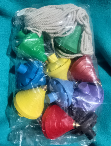 Gcg Lote 10 Trompos Zumbador Plástico Retro Punta De Acero