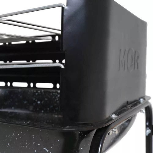 Parrillero Parrilla Portátil Mor Jardín Rodeio A Carbon. Movil Con Ruedas, Mesas Auxiliares Y Accesorios