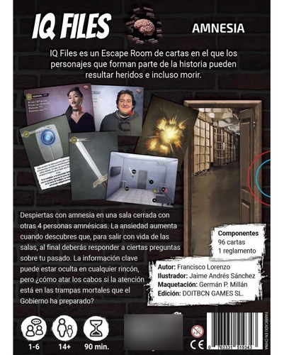 Juego De Mesa Cartas Escape Room Iq Files Amnesia Español