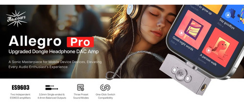 Kiwi Ears Allegro Pro Adaptador Usb Tipo C Jack 3.5/4.4 Dac