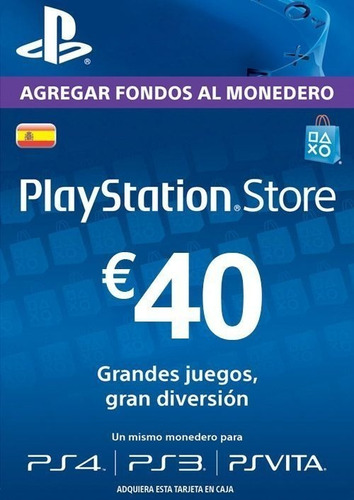 Tarjeta Psn Playstation Network Card 40 Euros (españa) 