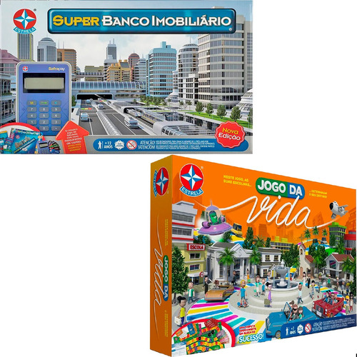 Jogo De Tabuleiro Super Banco Imobiliário E Jogo Da Vida Kit