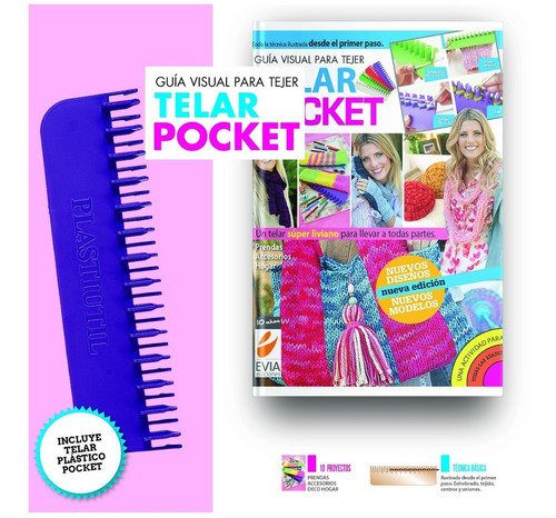 Guía Visual Para Tejer Telar Pocket - Incluye Telar Plástico