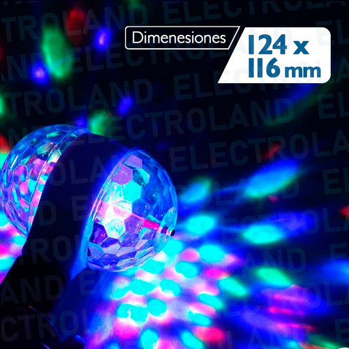 Imagen 6 de 10 de Lampara Led Giratoria Doble 3 Colores Bolichera Foco Led