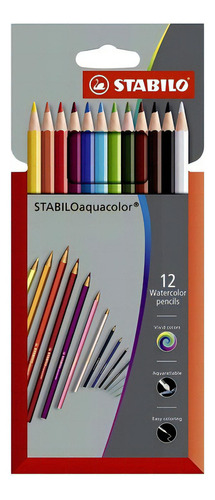 Lapices De Dibujo Acuarelables Stabilo Aquacolor Con 12