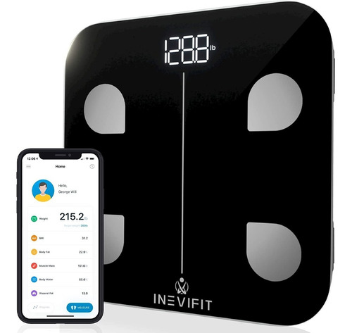 Bascula Digital Inteligente Con Bluetooth - Inevifit 