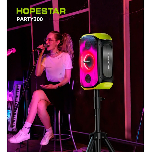 Parlante Hopestar Party 300, Luz Rgb, 80w Micrófono Karaoke