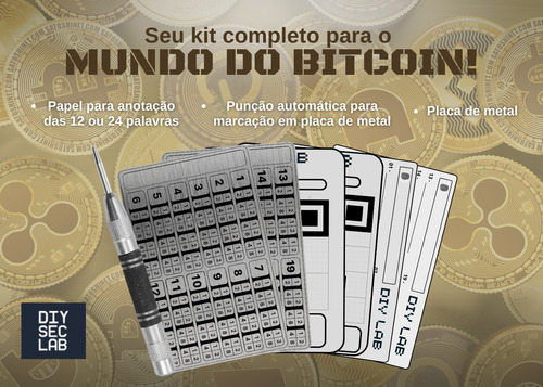 2x Carteira Metal + Kit Completo Cold Wallet Seeds Bitcoin