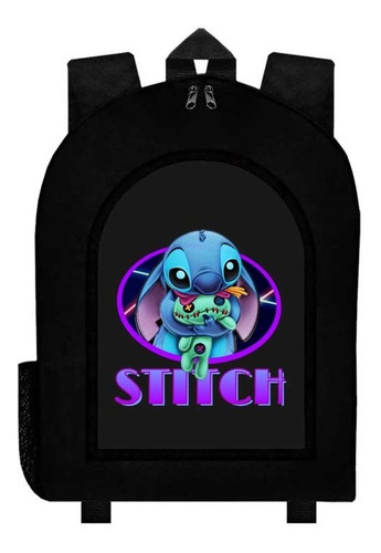 Mochila Negra Stitch A74