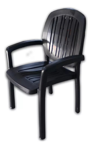 Sillon Caribe Reforzado Con Apoya Brazo Mascardi Negro