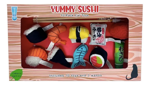 Juguete Para Gato Yummy Sushi 10 Pzas