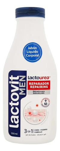 Jabón Líquido Hombre Lactovit Cara Cabello Cuerpo × 500ml