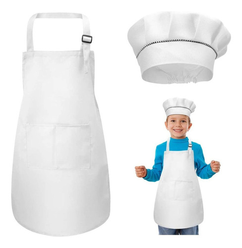 Conjunto De Delantal Y Gorro De Chef Para Niños