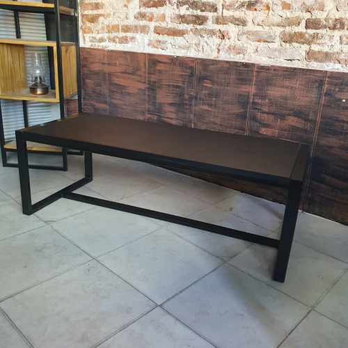 Imagen 6 de 7 de Mesa Ratona Arrime 120x50x40 Hierro Y Madera Industrial