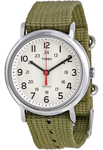 Timex Weekender Slip Through Casual Reloj - Verde Oliva
