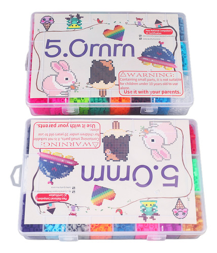 9600 Cuentas De Fusible De 48 Colores De 5 Mm Para Manualida