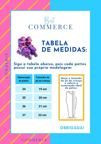 Imagem 3 de 10 de Patins In Line 4 Rodas Infantil N 33 Ao 37 Menina Roxo