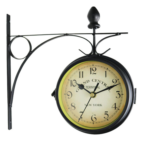 Reloj De Pared De Doble Cara Con Soporte De Pared