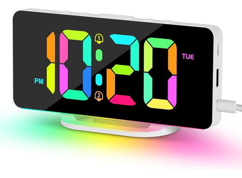 Alanas Rgb Reloj Despertador Digital Con Luces Nocturnas Que