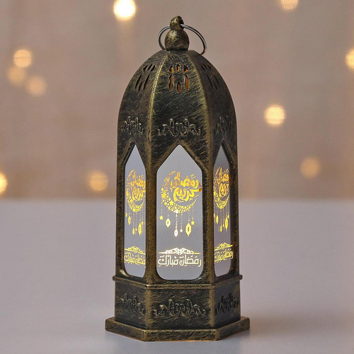 Linterna De Ramadán, Decoración De Mesa De Bronce Dorado