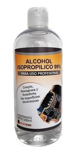 Botella Isopropilico 500ml 99% Maxima Pureza Uso Profesional