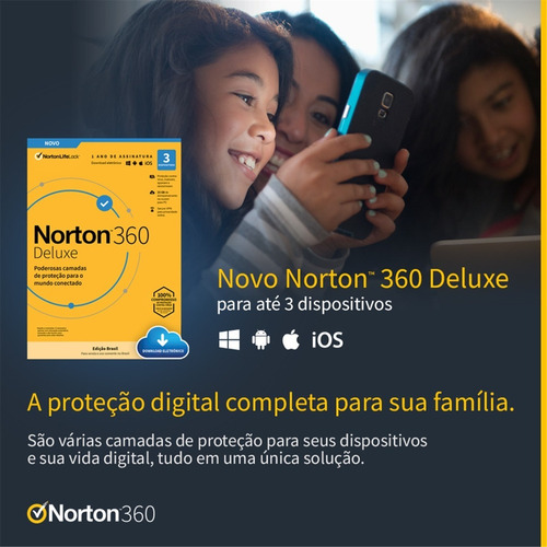 Imagem 2 de 5 de Norton Antivirus 360 P/3 Dispositivos 12 Meses Download