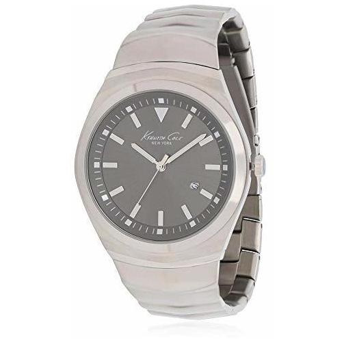 Kenneth Cole Nueva York Pulsera Dial Negro Reloj De Los Homb