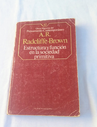 Estructura Función En La Sociedad Primitiva Radcliffe Brown