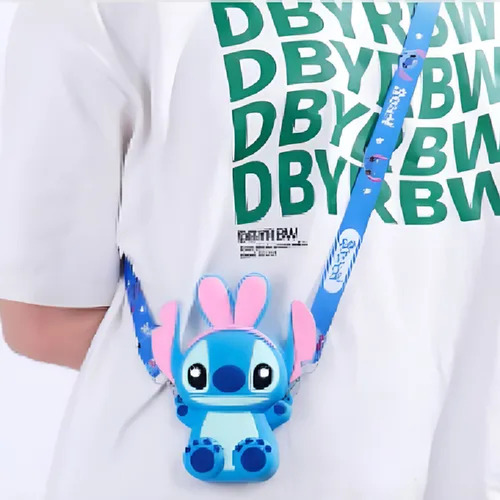 Bolsinha De Silicone Stitch Infantil Azul-aço Stitch Azul