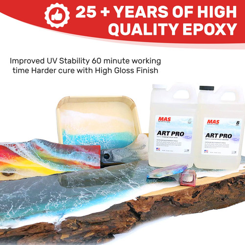 Mas Art Pro Epoxy Resin & Hardener | Two Part Art Resin Fea.