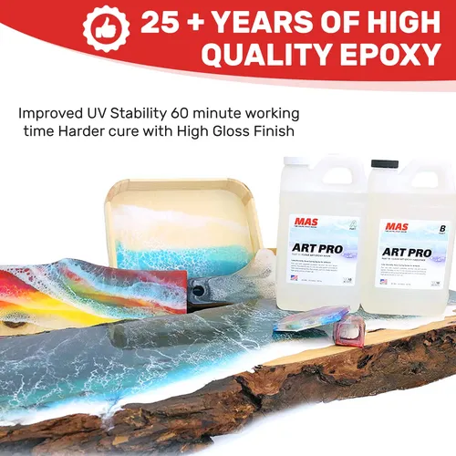 Mas Art Pro Epoxy Resin & Hardener | Two Part Art Resin Fea.