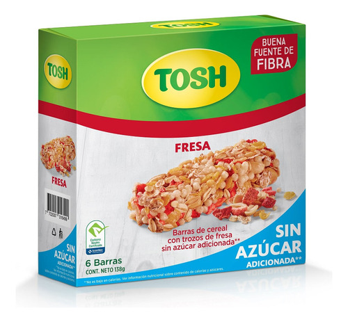 Barra Cereal Tosh Fresa X 6und X 138g