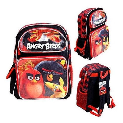 Cartoon Angry Birds 16  Large Backpack Kids Canvas Book Bag 