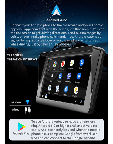 Radio De Coche Inalámbrica Universal Carplay Android Auto De