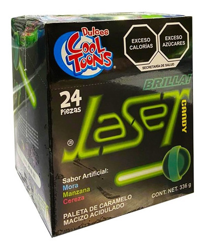 Paleta Laser Candy Caramelo Variedad Sabores Caja 24 Pzs