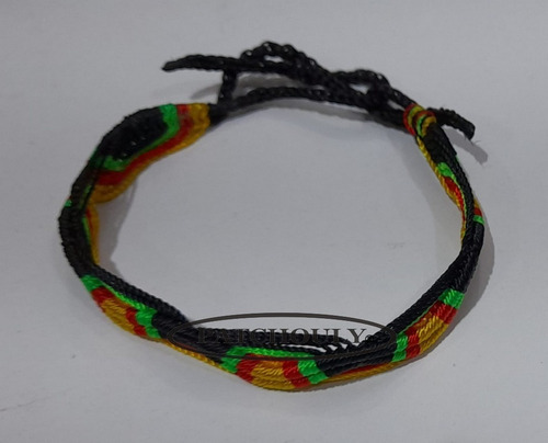 Imagen 4 de 9 de Pulsera Macrame Brazalete Artesanal Reggae Rasta Jamaica