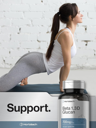 Suplemento Horbäach Beta Glucano 1,3d 1000 Mg 90 Cápsulas Sin Sabor