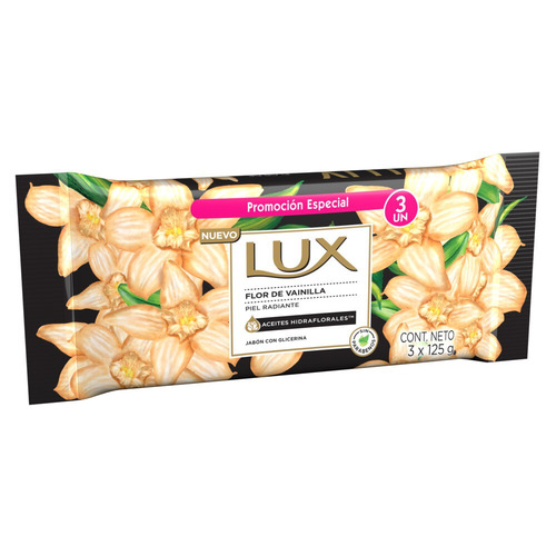 Imagen 3 de 3 de Jabón en barra Lux Flor de Vainilla 125 g pack x 3