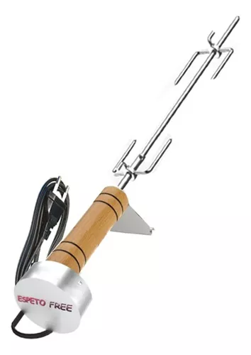 Espeto Giratório Elétrico 110V Inox Para Churrasqueira é só na Pesque Fácil  - Soluções Para Pesca com