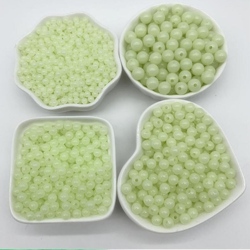 100 Pieces Acrylic Luminous Beads Spacer Beads For Arts 10mm