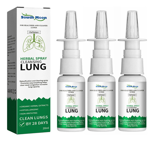 3×el Aerosol Nasal A Base Hierbas Lung Detox Alivia La Rini