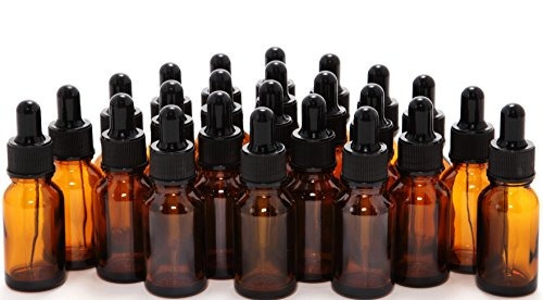 24 Frascos Envases Vidrio Ámbar 10ml 1/3 Oz Botellas Gotero