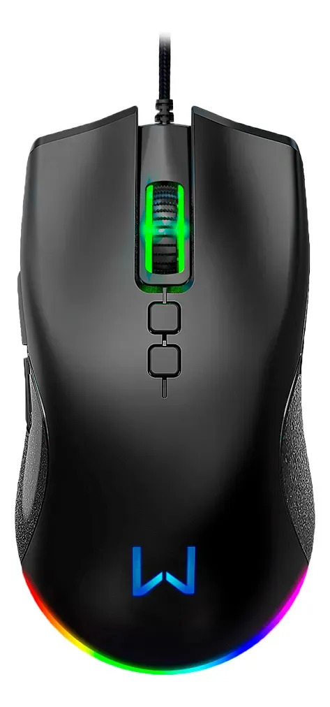 Mouse Gamer Multi Warrior 7 Botões Rush RGB 12000dpi MO392 Preto