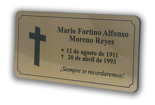 Placa Funeraria Para Urna/nicho 8x4cm Grabado Personalizado