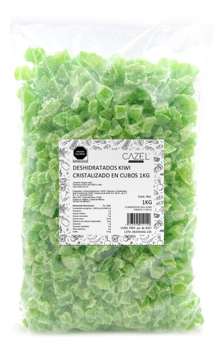 Kiwi Premium Deshidratado Cristalizado En Cubos 1kg