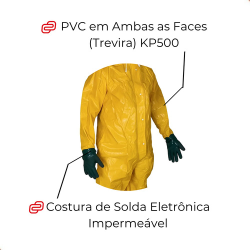 Macacão De Saneamento Pvc Com Bota E Luva Acoplada Trevira