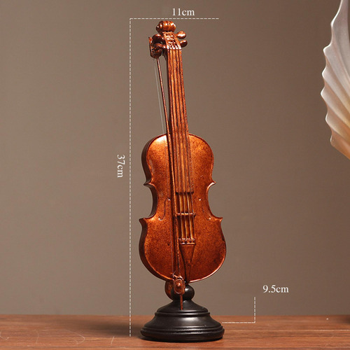 Estatuilla De Instrumento Musical Con Base Violín Ornamento